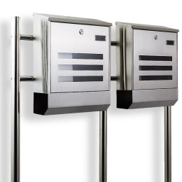 E-hurtownia SKRZYNKA POCZTOWA LISTY STAL NIERDZEWNA PODWÓJNA ZE STOJAKAMI
