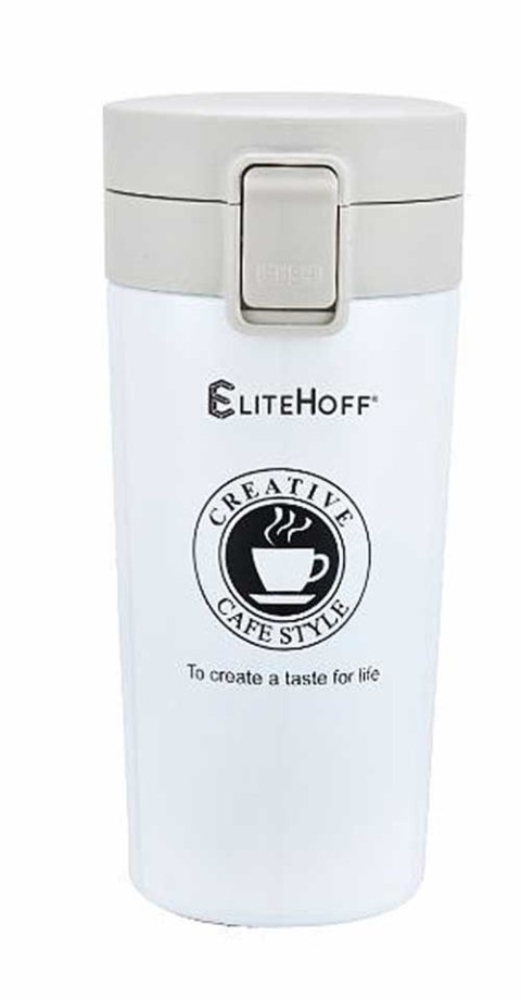 ELITEHOFF TERMICZNY KUBEK DO KAWY 350ml Z FILTREM ELITEHOFF biały
