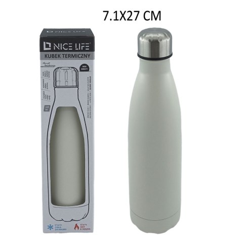 NICE LIFE TERMOS STALOWA BUTELKA TERMICZNA 500ml beżowa NICE LIFE TERMOS STALOWA BUTELKA TERMICZNA 500ml beżowa