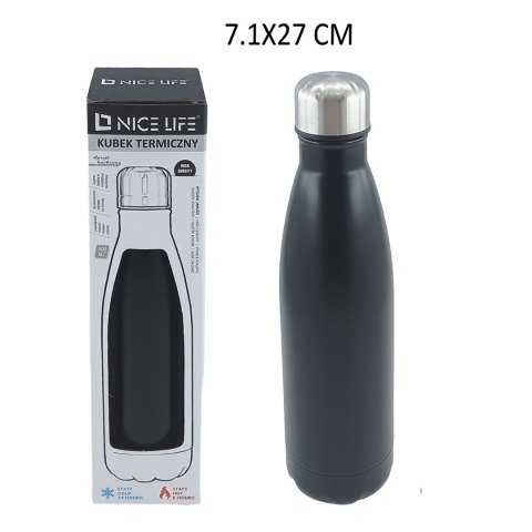 NICE LIFE TERMOS STALOWA BUTELKA TERMICZNA 500ml czarna NICE LIFE TERMOS STALOWA BUTELKA TERMICZNA 500ml czarna