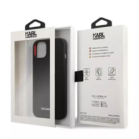 Karl Lagerfeld Karl Lagerfeld KLHCP13MSLMP1K iPhone 13 6,1" hardcase czarny/black Silicone Plaque Karl Lagerfeld Karl Lagerfeld KLHCP13MSLMP1K iPhone 13 6,1" hardcase czarny/black Silicone Plaque