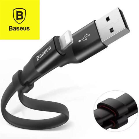Baseus Kabel USB do Lightning do Apple iPhone płaski mocny przewód Baseus Nimble Cable 23cm Czarny Baseus Kabel USB do Lightning do Apple iPhone płaski mocny przewód Baseus Nimble Cable 23cm Czarny