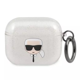 Karl Lagerfeld Karl Lagerfeld KLA3UKHGS AirPods 3 cover srebrny/silver Glitter Karl`s Head