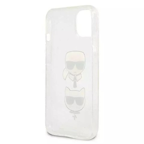 Karl Lagerfeld Karl Lagerfeld KLHCP13SKCTUGLS iPhone 13 mini 5,4" srebrny/silver hardcase Glitter Karl`s & Choupette Karl Lagerfeld Karl Lagerfeld KLHCP13SKCTUGLS iPhone 13 mini 5,4" srebrny/silver hardcase Glitter Karl`s & Choupette