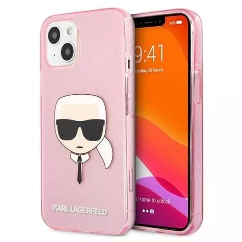 Karl Lagerfeld Karl Lagerfeld KLHCP13SKHTUGLP iPhone 13 mini 5,4" różowy/pink hardcase Glitter Karl`s Head Karl Lagerfeld Karl Lagerfeld KLHCP13SKHTUGLP iPhone 13 mini 5,4" różowy/pink hardcase Glitter Karl`s Head