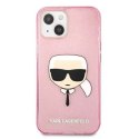 Karl Lagerfeld Karl Lagerfeld KLHCP13SKHTUGLP iPhone 13 mini 5,4" różowy/pink hardcase Glitter Karl`s Head