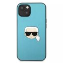 Karl Lagerfeld Karl Lagerfeld KLHCP13SPKMB iPhone 13 mini 5,4" niebieski/blue hardcase Leather Ikonik Karl`s Head Metal