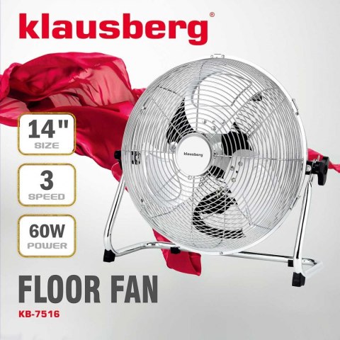 KLAUSBERG WENTYLATOR WIATRAK CYRKULATOR PODŁOGOWY 60W KLAUSBERG KB-7516 KLAUSBERG WENTYLATOR WIATRAK CYRKULATOR PODŁOGOWY 60W KLAUSBERG KB-7516