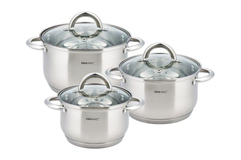 KINGHOFF ZESTAW 3 GARNKÓW KINGHOFF Z POKRYWAMI KH-4446 KINGHOFF ZESTAW 3 GARNKÓW KINGHOFF Z POKRYWAMI KH-4446