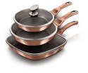 BERLINGER HAUS ZESTAW 3 PATELNI GRANITOWYCH BERLINGER HAUS ROSE GOLD LINE BH-6195