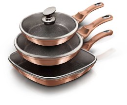 BERLINGER HAUS ZESTAW 3 PATELNI GRANITOWYCH BERLINGER HAUS ROSE GOLD LINE BH-6195