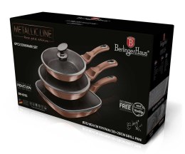 BERLINGER HAUS ZESTAW 3 PATELNI GRANITOWYCH BERLINGER HAUS ROSE GOLD LINE BH-6195