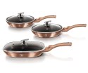 BERLINGER HAUS ZESTAW 3 PATELNI GRANITOWYCH BERLINGER HAUS ROSE GOLD LINE BH-6195