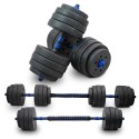 LACESTONE Zestaw hantli ciężarków 2w1 40kg ze sztangą