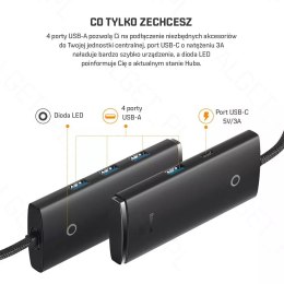 Baseus BASEUS Adapter HUB USB-C do 4x USB-A 100cm