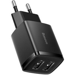 Baseus BASEUS Compact Ładowarka sieciowa 2x USB 10.5W Czarny