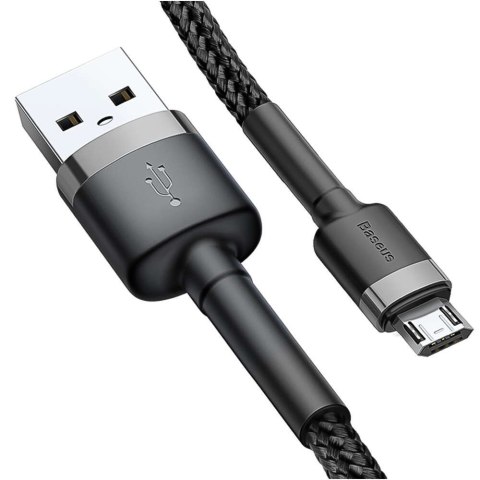 Baseus Kabel nylonowy Baseus Cafule Micro-USB 2.4A 100cm Czarny/szary Baseus Kabel nylonowy Baseus Cafule Micro-USB 2.4A 100cm Czarny/szary