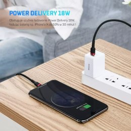 Baseus Kabel nylonowy Baseus Cafule USB-C Lightning PD 1m Czarny/szary