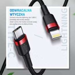 Baseus Kabel nylonowy Baseus Cafule USB-C Lightning PD 1m Czarny/szary