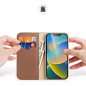 Dux Ducis Dux Ducis Hivo skórzane etui z klapką pokrowiec ze skóry naturalnej portfel na karty i dokumenty iPhone 14 brązowy