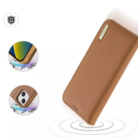 Dux Ducis Dux Ducis Hivo skórzane etui z klapką pokrowiec ze skóry naturalnej portfel na karty i dokumenty iPhone 14 brązowy Dux Ducis Dux Ducis Hivo skórzane etui z klapką pokrowiec ze skóry naturalnej portfel na karty i dokumenty iPhone 14 brązowy