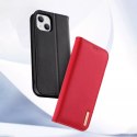 Dux Ducis Dux Ducis Hivo skórzane etui z klapką pokrowiec ze skóry naturalnej portfel na karty i dokumenty iPhone 14 czarny