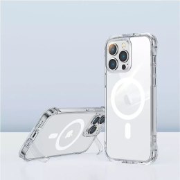 Joyroom Joyroom Magnetic Defender magnetyczne etui do iPhone 14 Pro Max pancerny pokrowiec z haczykami podstawką przezroczysty (kompatyb