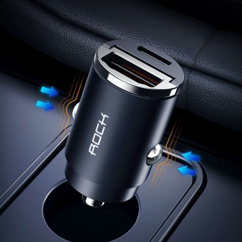 Rock ROCK H15 Ładowarka samochodowa USB-A USB-C PD 30W Rock ROCK H15 Ładowarka samochodowa USB-A USB-C PD 30W