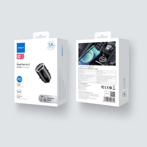 Rock ROCK H15 Ładowarka samochodowa USB-A USB-C PD 30W Rock ROCK H15 Ładowarka samochodowa USB-A USB-C PD 30W