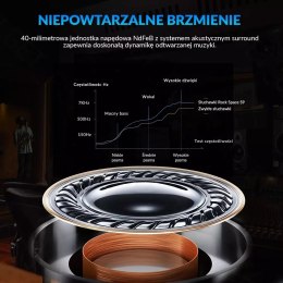 Rock Space ROCK SPACE S9 Bezprzewodowe słuchawki nauszne HiFi Czerwony