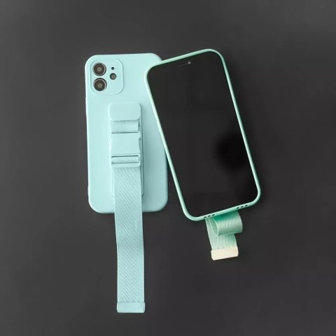 ProducentTymczasowy Rope Case silikonowe etui ze smyczą torebka smycz pasek do Samsung Galaxy S21 FE granatowy ProducentTymczasowy Rope Case silikonowe etui ze smyczą torebka smycz pasek do Samsung Galaxy S21 FE granatowy