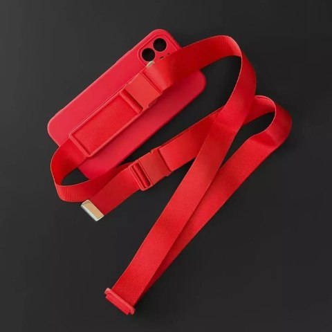 ProducentTymczasowy Rope Case silikonowe etui ze smyczą torebka smycz pasek do Samsung Galaxy S21 FE granatowy ProducentTymczasowy Rope Case silikonowe etui ze smyczą torebka smycz pasek do Samsung Galaxy S21 FE granatowy