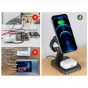 Acefast Acefast bezprzewodowa ładowarka Qi 15W do iPhone (z MagSafe), Apple Watch i Apple AirPods stojak podstawka uchwyt magnetyczny cz