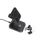 Acefast Acefast bezprzewodowa ładowarka Qi 15W do iPhone (z MagSafe), Apple Watch i Apple AirPods stojak podstawka uchwyt magnetyczny cz
