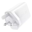 Acefast Acefast ładowarka sieciowa GaN (wtyczka UK) 2x USB Typ C 50W, Power Delivery, PPS, Q3 3.0, AFC, FCP (A32 UK)