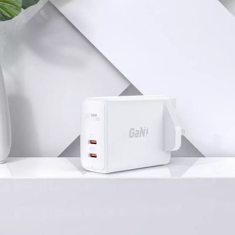 Acefast Acefast ładowarka sieciowa GaN (wtyczka UK) 2x USB Typ C 50W, Power Delivery, PPS, Q3 3.0, AFC, FCP (A32 UK) Acefast Acefast ładowarka sieciowa GaN (wtyczka UK) 2x USB Typ C 50W, Power Delivery, PPS, Q3 3.0, AFC, FCP (A32 UK)
