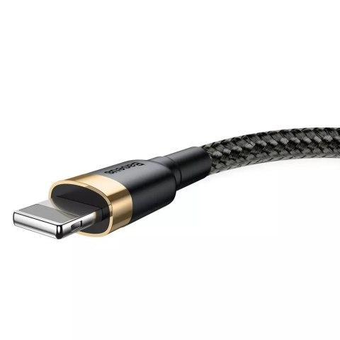 Baseus Baseus Cafule Cable wytrzymały nylonowy kabel przewód USB / Lightning QC3.0 2.4A 1M czarno-złoty (CALKLF-BV1) Baseus Baseus Cafule Cable wytrzymały nylonowy kabel przewód USB / Lightning QC3.0 2.4A 1M czarno-złoty (CALKLF-BV1)