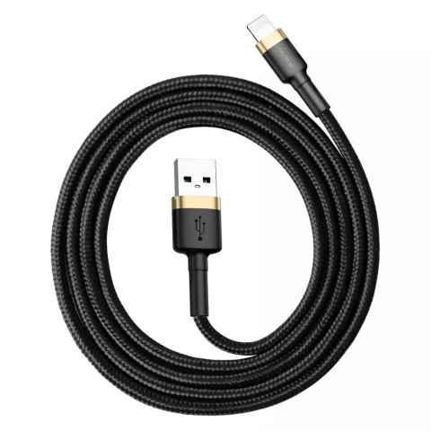 Baseus Baseus Cafule Cable wytrzymały nylonowy kabel przewód USB / Lightning QC3.0 2.4A 1M czarno-złoty (CALKLF-BV1) Baseus Baseus Cafule Cable wytrzymały nylonowy kabel przewód USB / Lightning QC3.0 2.4A 1M czarno-złoty (CALKLF-BV1)