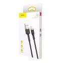 Baseus Baseus Cafule Cable wytrzymały nylonowy kabel przewód USB / Lightning QC3.0 2.4A 1M czarno-złoty (CALKLF-BV1)