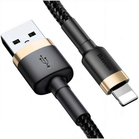 Baseus Baseus Cafule Cable wytrzymały nylonowy kabel przewód USB / Lightning QC3.0 2.4A 1M czarno-złoty (CALKLF-BV1) Baseus Baseus Cafule Cable wytrzymały nylonowy kabel przewód USB / Lightning QC3.0 2.4A 1M czarno-złoty (CALKLF-BV1)
