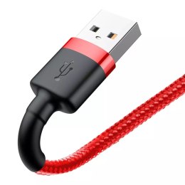 Baseus Baseus Cafule Cable wytrzymały nylonowy kabel przewód USB / Lightning QC3.0 2.4A 1M czerwony (CALKLF-B09)