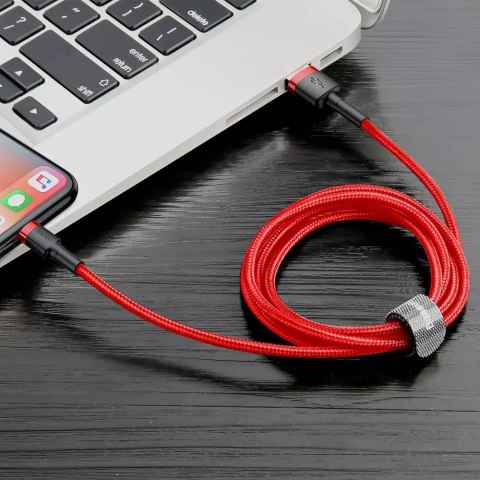 Baseus Baseus Cafule Cable wytrzymały nylonowy kabel przewód USB / Lightning QC3.0 2.4A 1M czerwony (CALKLF-B09) Baseus Baseus Cafule Cable wytrzymały nylonowy kabel przewód USB / Lightning QC3.0 2.4A 1M czerwony (CALKLF-B09)