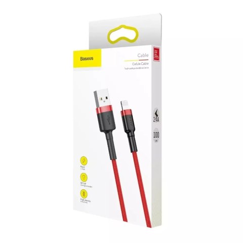 Baseus Baseus Cafule Cable wytrzymały nylonowy kabel przewód USB / Lightning QC3.0 2.4A 1M czerwony (CALKLF-B09) Baseus Baseus Cafule Cable wytrzymały nylonowy kabel przewód USB / Lightning QC3.0 2.4A 1M czerwony (CALKLF-B09)