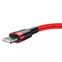 Baseus Baseus Cafule Cable wytrzymały nylonowy kabel przewód USB / Lightning QC3.0 2.4A 1M czerwony (CALKLF-B09)