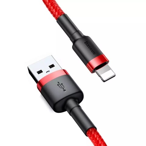 Baseus Baseus Cafule Cable wytrzymały nylonowy kabel przewód USB / Lightning QC3.0 2.4A 1M czerwony (CALKLF-B09) Baseus Baseus Cafule Cable wytrzymały nylonowy kabel przewód USB / Lightning QC3.0 2.4A 1M czerwony (CALKLF-B09)