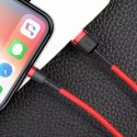 Baseus Baseus Cafule Cable wytrzymały nylonowy kabel przewód USB / Lightning QC3.0 2.4A 1M czerwony (CALKLF-B09)