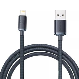Baseus Baseus Crystal Shine Series kabel przewód USB do szybkiego ładowania i transferu danych USB Typ A - Lightning 2,4A 2m czarny (CA