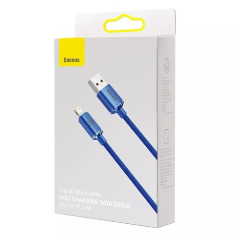 Baseus Baseus Crystal Shine Series kabel przewód USB do szybkiego ładowania i transferu danych USB Typ A - Lightning 2,4A 2m niebieski Baseus Baseus Crystal Shine Series kabel przewód USB do szybkiego ładowania i transferu danych USB Typ A - Lightning 2,4A 2m niebieski