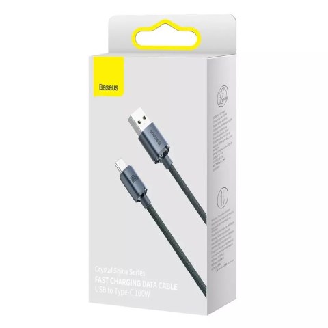 Baseus Baseus Crystal Shine Series kabel przewód USB do szybkiego ładowania i transferu danych USB Typ A - USB Typ C 100W 1,2m czarny ( Baseus Baseus Crystal Shine Series kabel przewód USB do szybkiego ładowania i transferu danych USB Typ A - USB Typ C 100W 1,2m czarny (