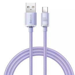 Baseus Baseus Crystal Shine Series kabel przewód USB do szybkiego ładowania i transferu danych USB Typ A - USB Typ C 100W 1,2m fioletow